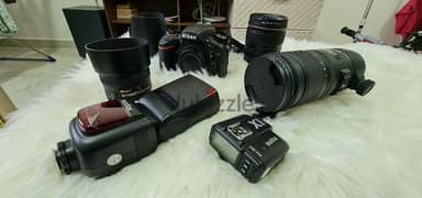 nikon d750 with 3 professional lens flash lights etc