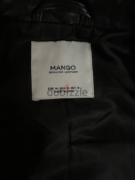 Leather biker jacket Mango 4