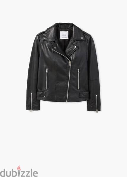 Leather biker jacket Mango 6