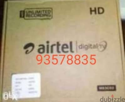 Full HDD Airtel set top box with 6months malyalam tamil telgu kannada