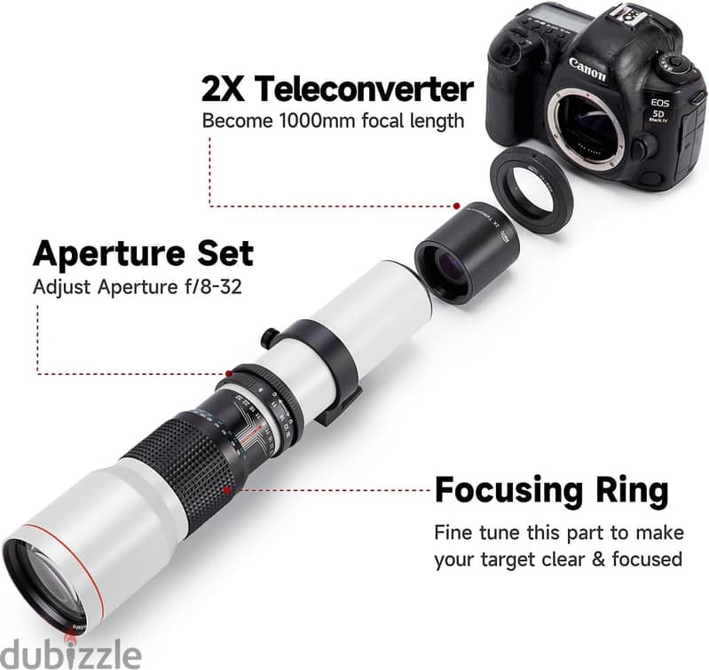 Jintu 500mm f7.0-f-32 super telephoto lens manual focus for nikoncanon 1