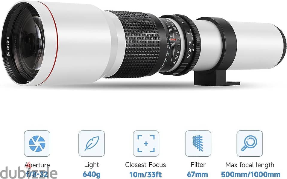 Jintu 500mm f7.0-f-32 super telephoto lens manual focus for nikoncanon 2