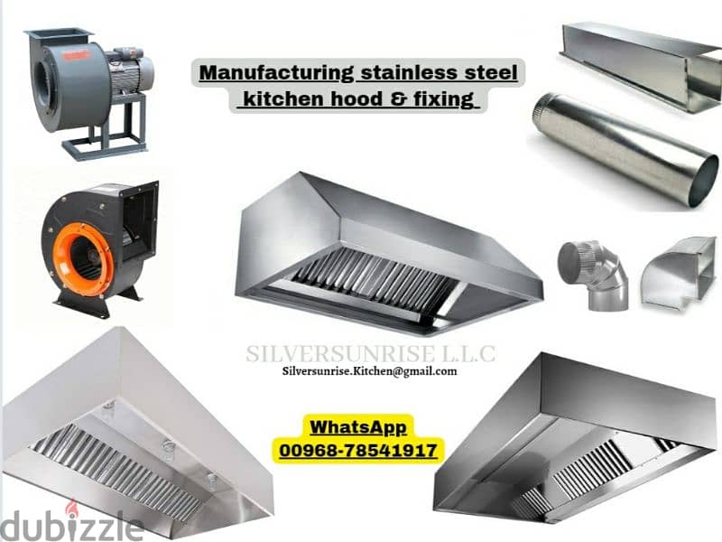 manufacturing stainless steel kitchen hood and fixing 0
