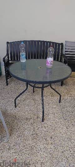 urgent for sale steel table and sofa set neet and clean