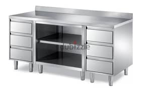 ss cabinet with 2 side drawers 0