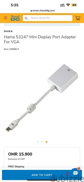 Authentic apple Mini DisplayPort to VGA Adapter 2