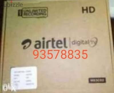 Full HDD Airtel set top box with 6months malyalam tamil telgu kannada