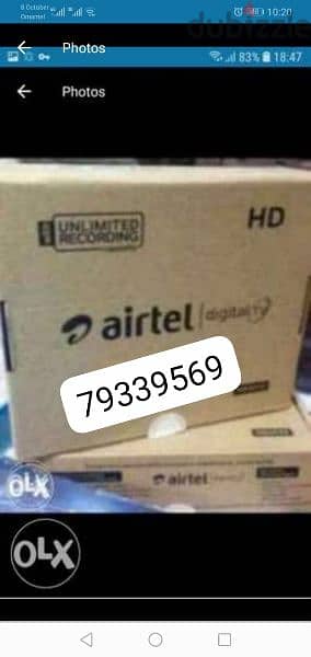 Airtel hd receiver with 6months tamil telgu kannad 0