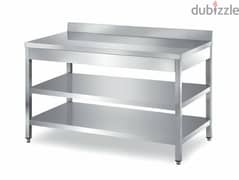 fabricatiing ss table with middle shelf
