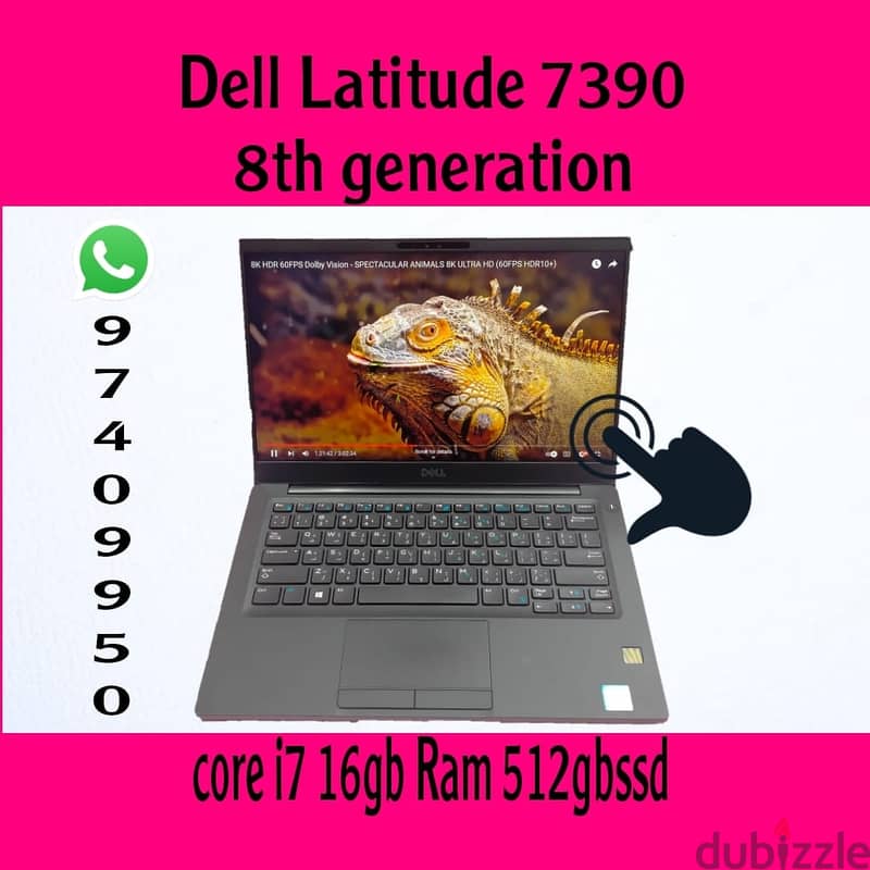 DELL TOUCH SCREEN 8th GENERATION CORE I7 16GB RAM 512GB SSD 13 INCH TO 0