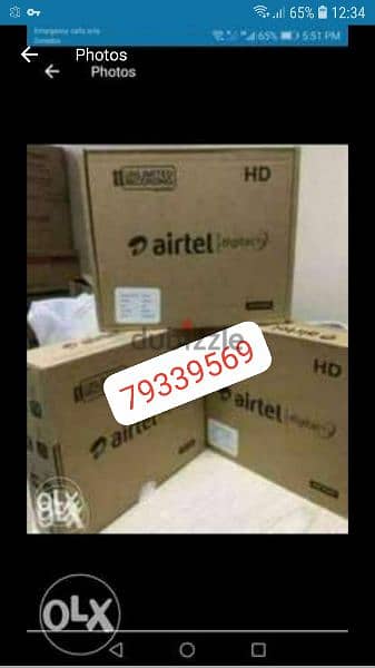 Airtel hd receiver with 6months tamil telgu kannada malyalam packag