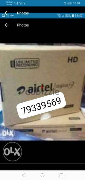 Airtel hd receiver with 6months tamil telgu kannada malyalam packag.