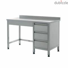 ss table with drawers 0