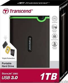 TRANSCEND StoreJet 25M3 Portable Hard Drive 1TB