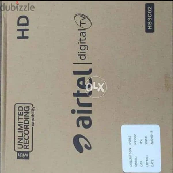 Airtel HD new Set top box with 6months south malyalam tamil 0