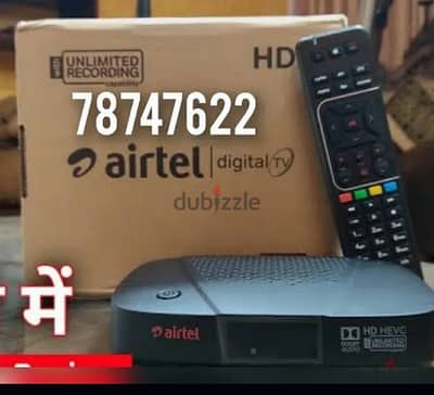 New Airtel Digital HD Receiver with 6months malyalam tamil