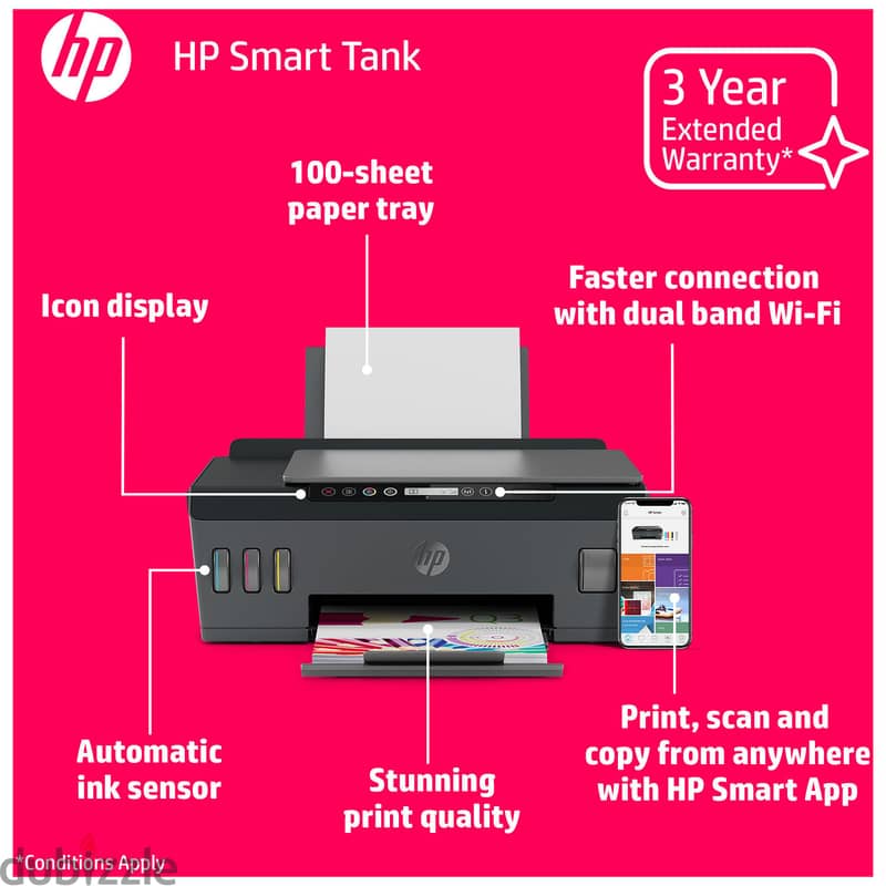 HP Smart Tank 515 Printer Wireless, Print, Scan, Copy, All In One Prin 2