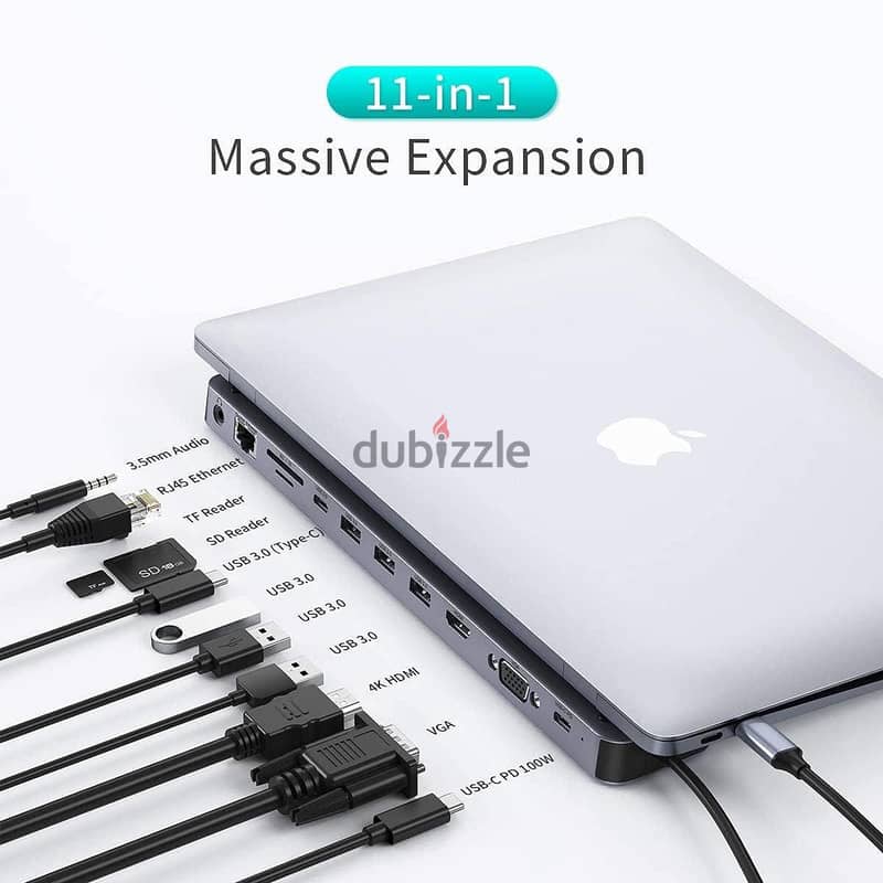 11 in 1 USB-C Multiport Docking Station HUB- M2 (Brand-New) 1