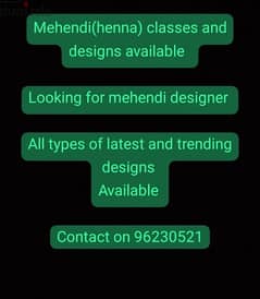 mehendi/ henna stylist and after school help