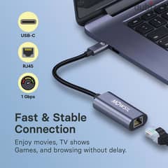 Mowsil USB-C to Lan Gigabit RJ45 Adapter 0