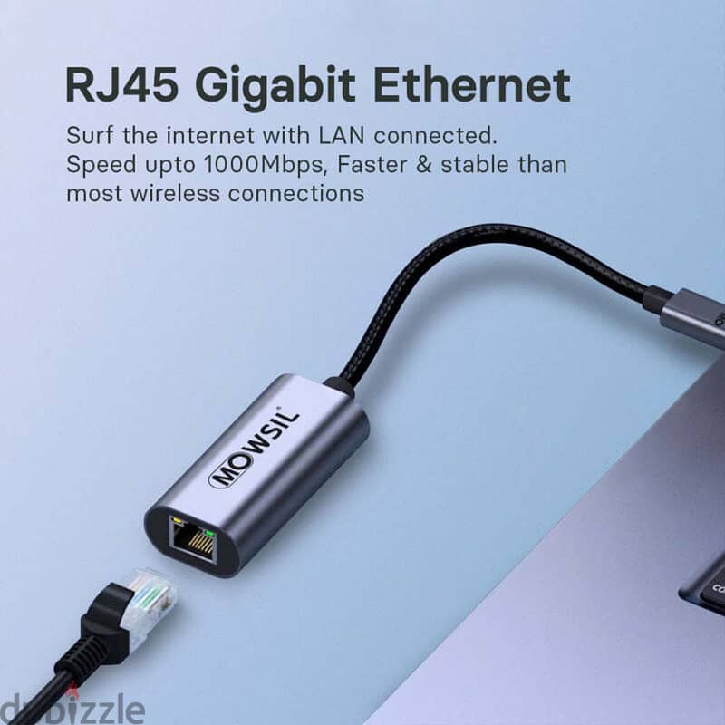 Mowsil USB-C to Lan Gigabit RJ45 Adapter 3