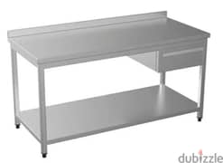 stainless steel table with single drawer 0
