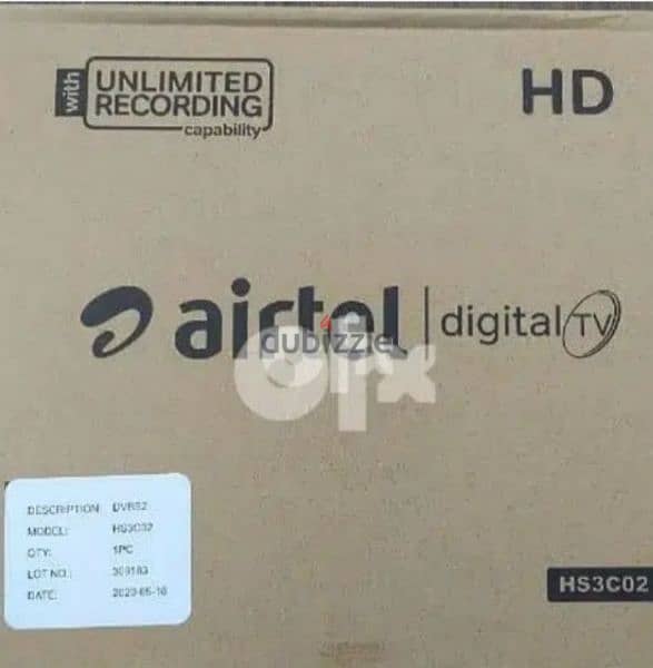 New Airtel Digital HD Receiver with 6months malyalam tami 0