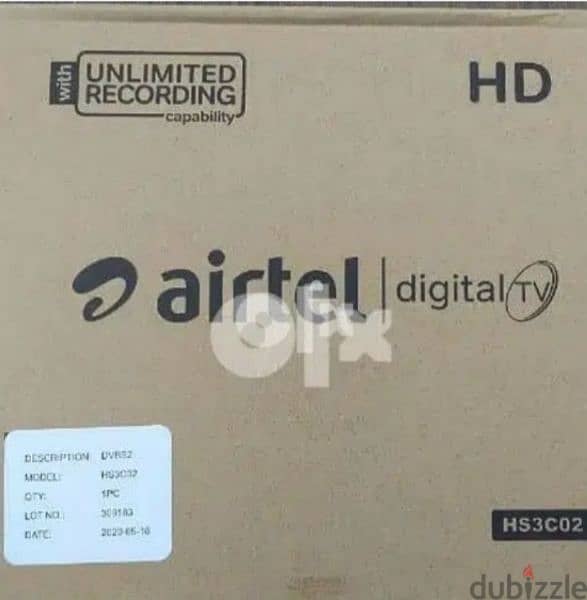 New Airtel Digital HD Receiver with 6months malyalam tami 0