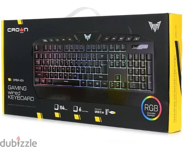 Crown micro cmgk-404 gaming Wired keyboard rgb controlling (Brand-New) 2