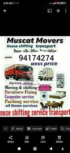 House villa and office shifting service all Oman transport service