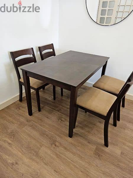 Dining Table with 4 chairs in new excellent condition only 9 month old 1
