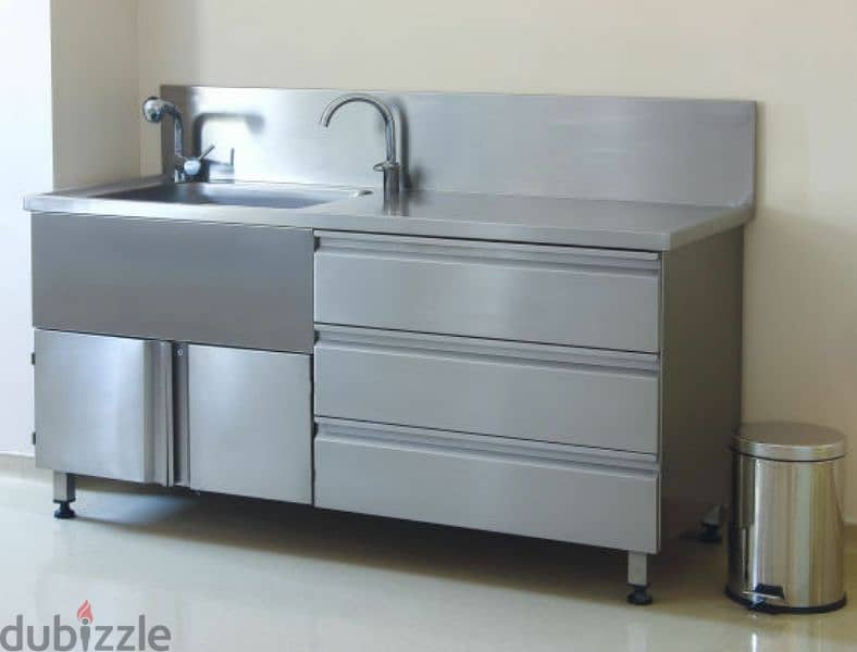 stainless steel sink 1.5 meter with cabinet 0