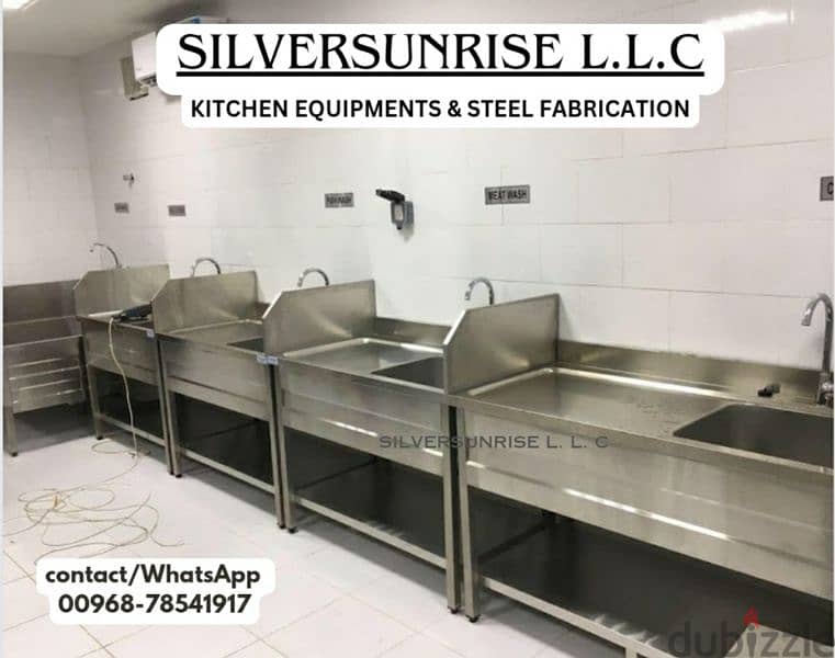 stainless steel sink 1.5 meter with cabinet 1