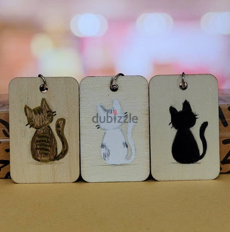 cute handmade cat keychains 0