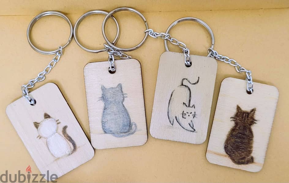 cute handmade cat keychains 1