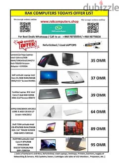 Used laptops price starting from 35 OMR 0