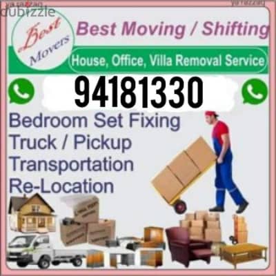 Movers and packing House office villa stor furniture fixing transport