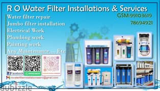 Ro water filter installation and service.
