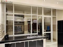 we will make kitchen partition with aluminum fabric glass 0