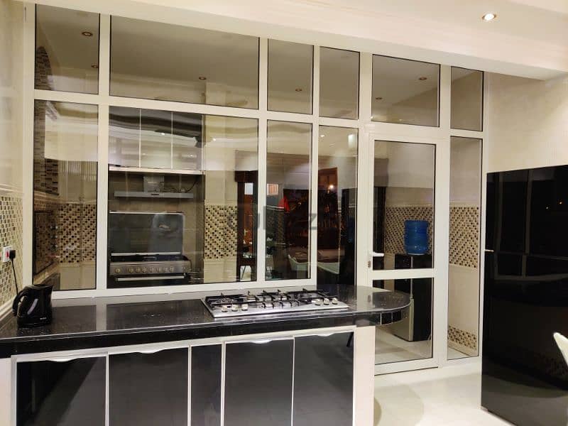 we will make kitchen partition with aluminum fabric glass 2