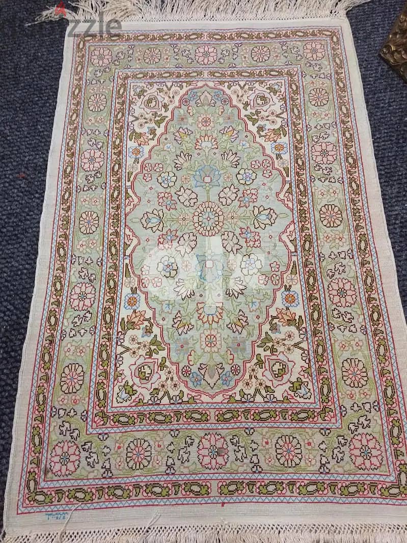 Persian Antique Art Rug - 100% hand made, silk - Signed by Author 3