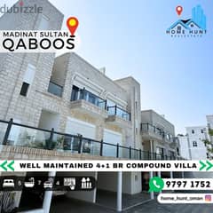 MADINAT QABOOS  WELL MAINTAINED 4+1 BR COMPOUND VILLA FOR RENT