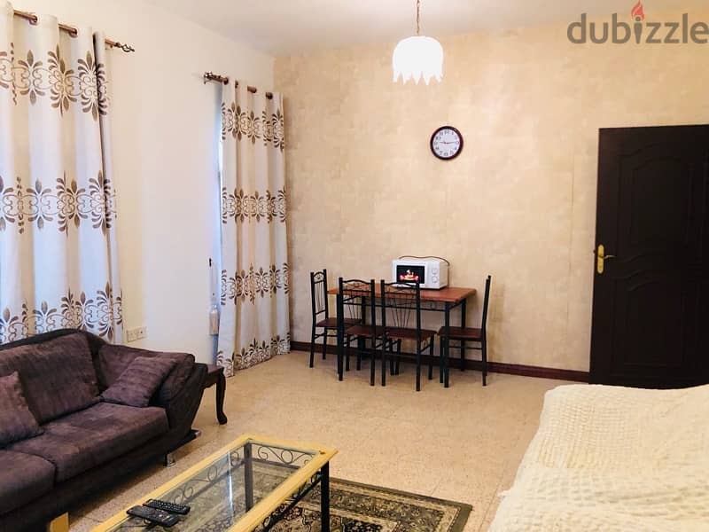 Fully furnished 1BHK flat for rent al Ghubrah nearby 18th Nov street 4