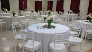 white Tiffany chairs for rent