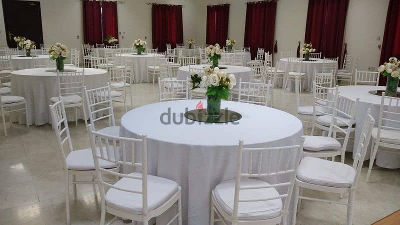 white Tiffany chairs for rent 0