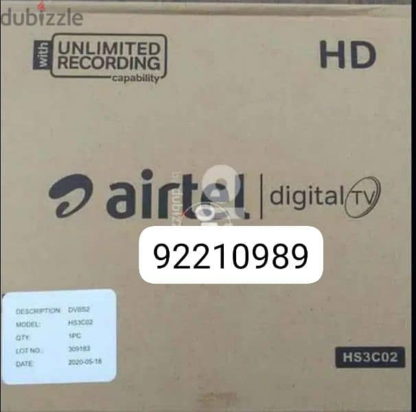 Full HDD Airtel set top box with 6months malyalam tamil telgu kannada 0