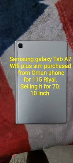 Samsung tab A7 WiFi plus sim 10inch 32gb with Expandable memory