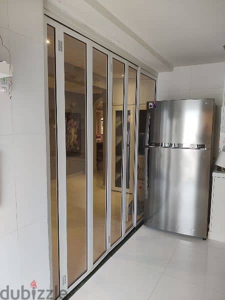 we will make kitchen partition folding partition like this 3