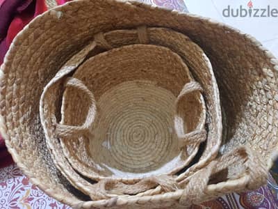 Hand made 3 pcs basket set new 10 riyal only