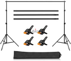 Backdrop stand with multiple backdrops
